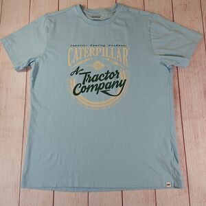 CAT Caterpillar blue graphic tee sz L